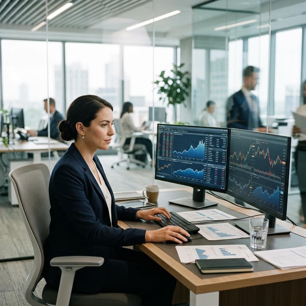 Financial services support professional at work