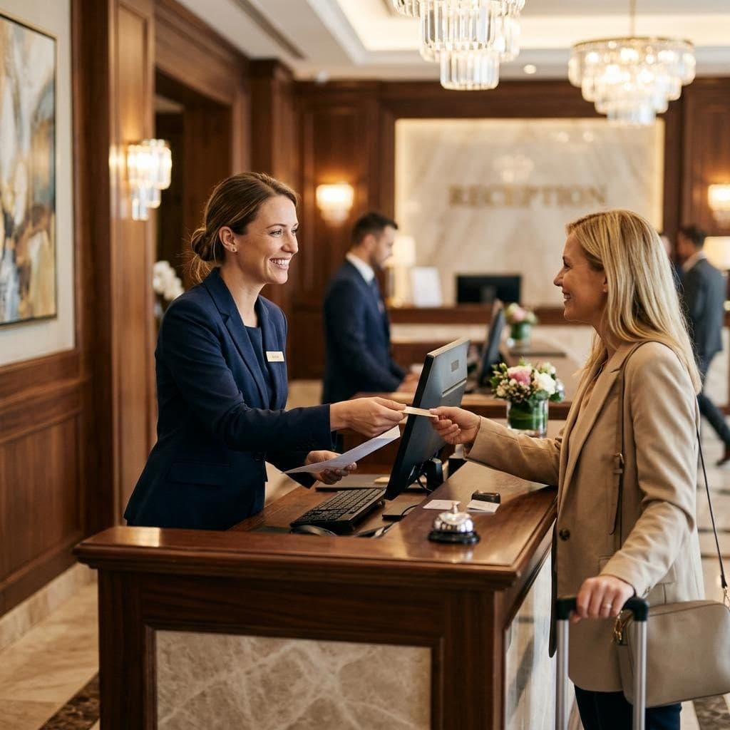 Hospitality support professional at work