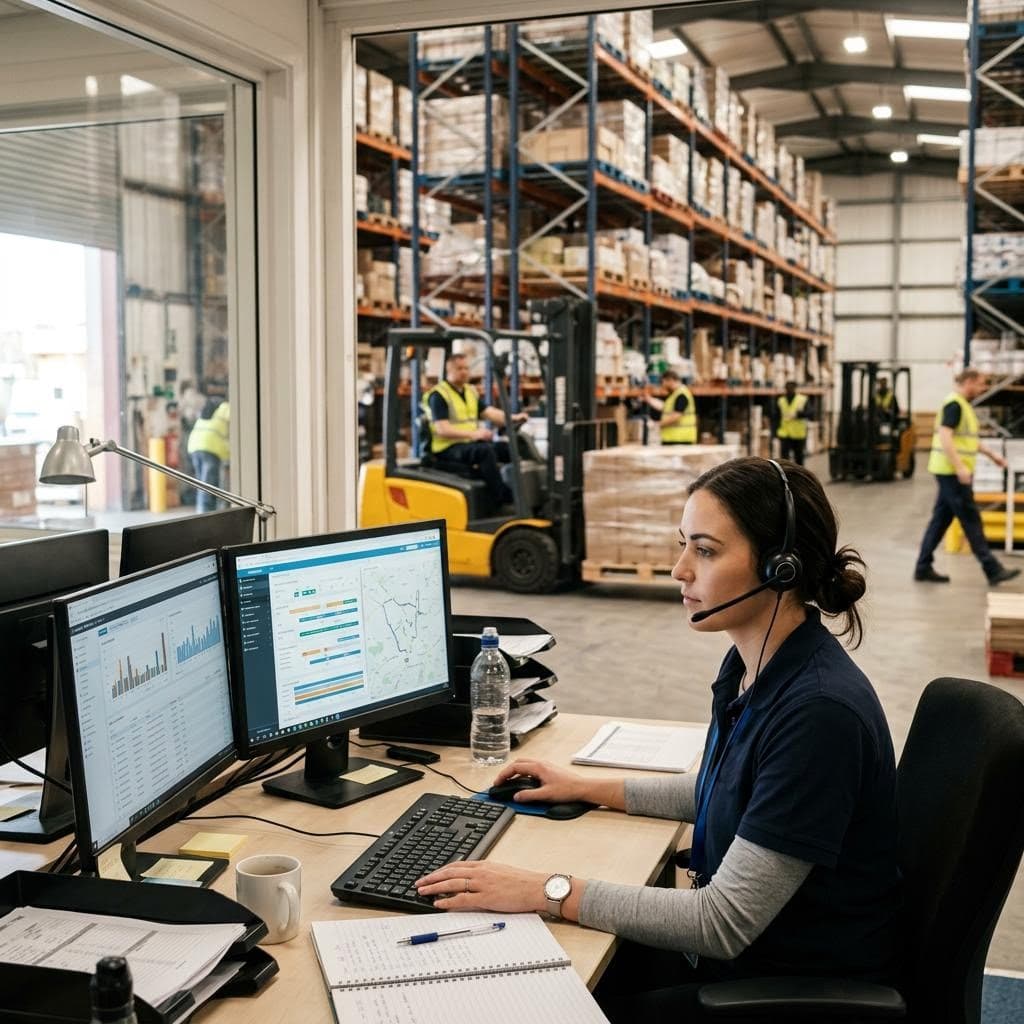 Logistics support professional at work