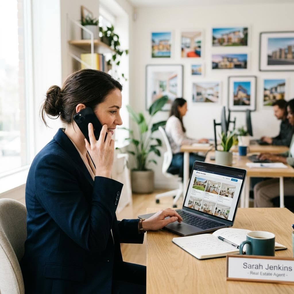 Real estate support professional at work