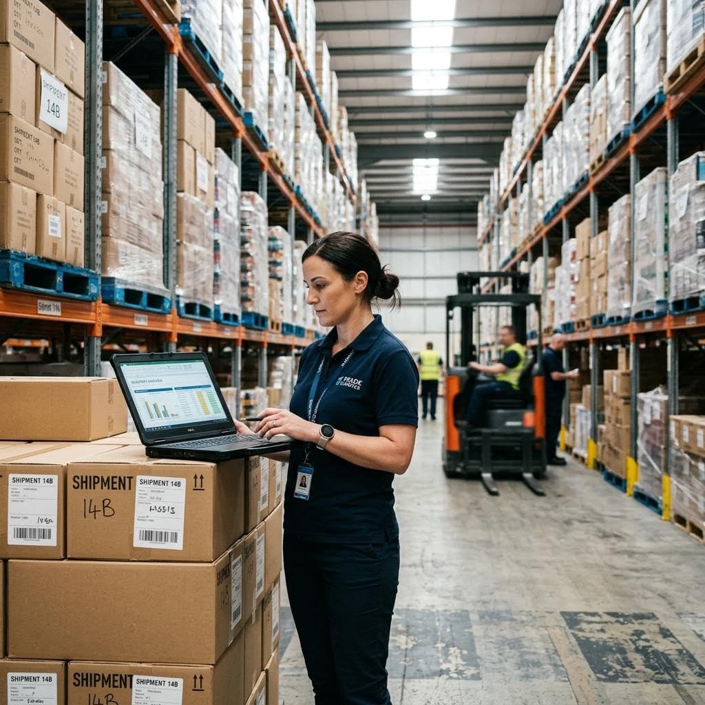 Wholesale trade back-office professional at work