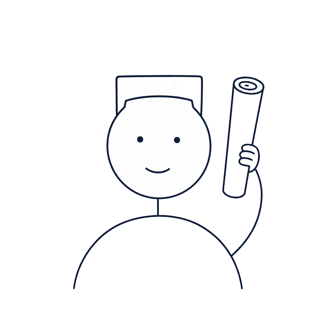 Mason character illustration