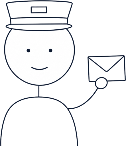Postman character illustration