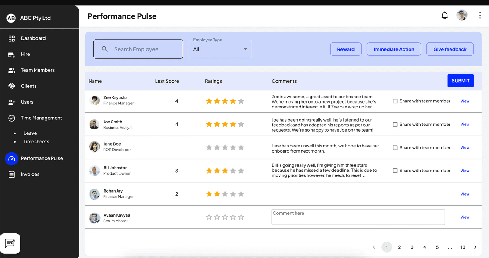 Performance pulse