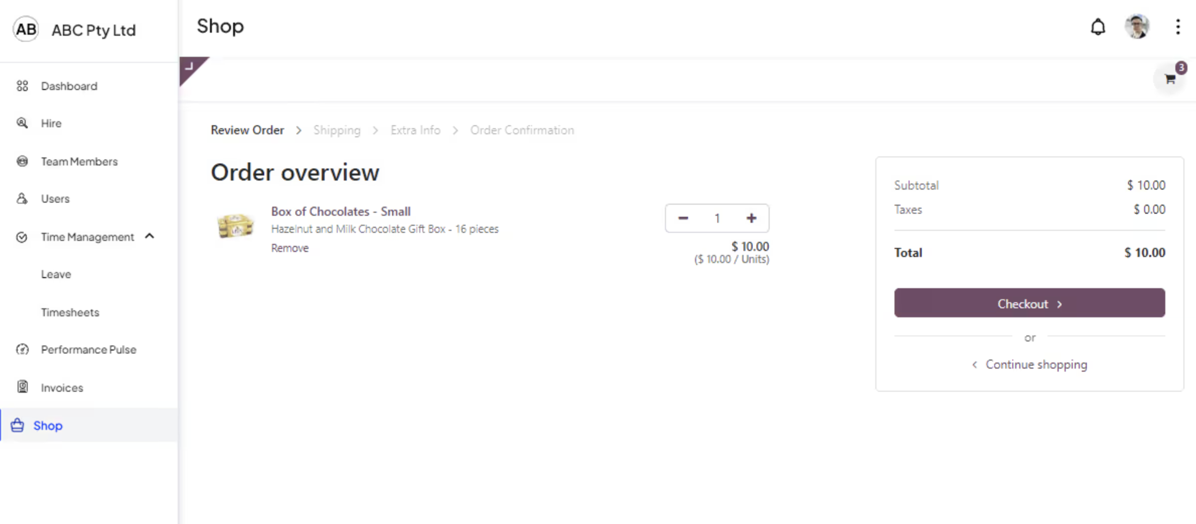order overview