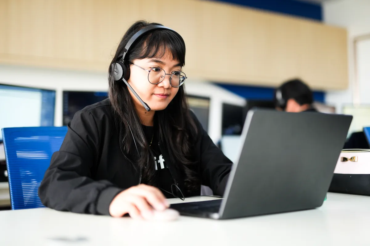 Professional data analyst working