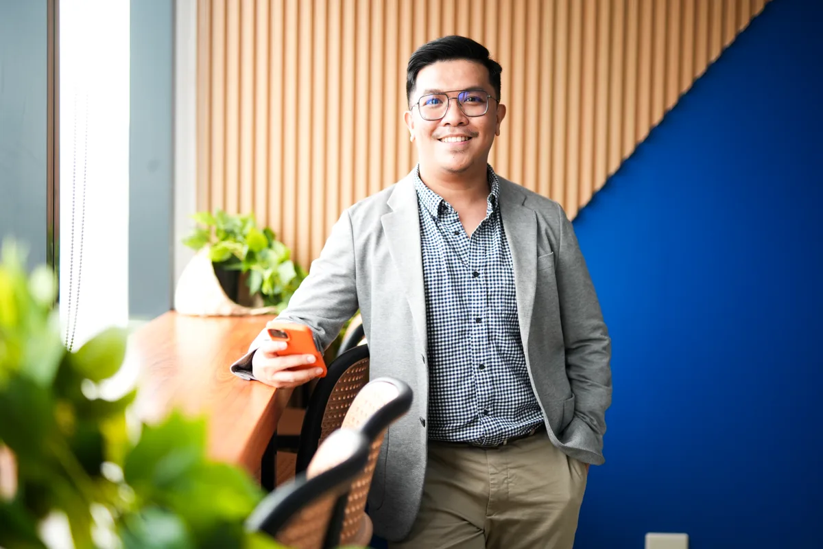 Professional project manager coordinating team